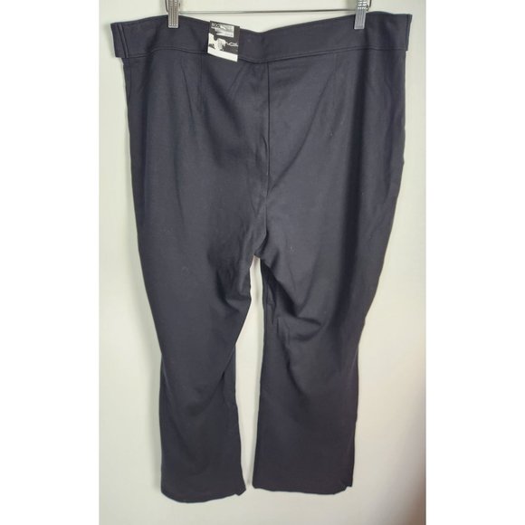 INC International Concepts Sz. 20W Black Boot Leg Split Hem Belted Pants NWT - Picture 6 of 9